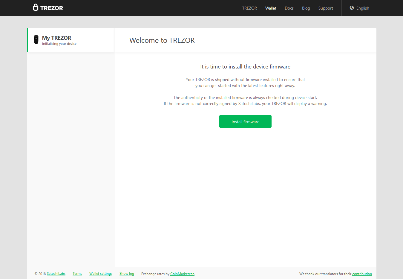 Install Trezor Firmware